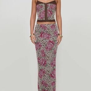 Princess Polly Pink Floral Leopard Skirt Set